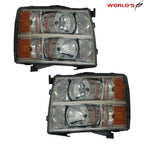 Set of 2 Headlights for Chevy Silverado (2007–2013) Black Housing Smoke Lens