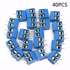 40pcs 2 Pin Screw Terminal Block Connector for Panel PCB Mount (5.08mm Pitch)