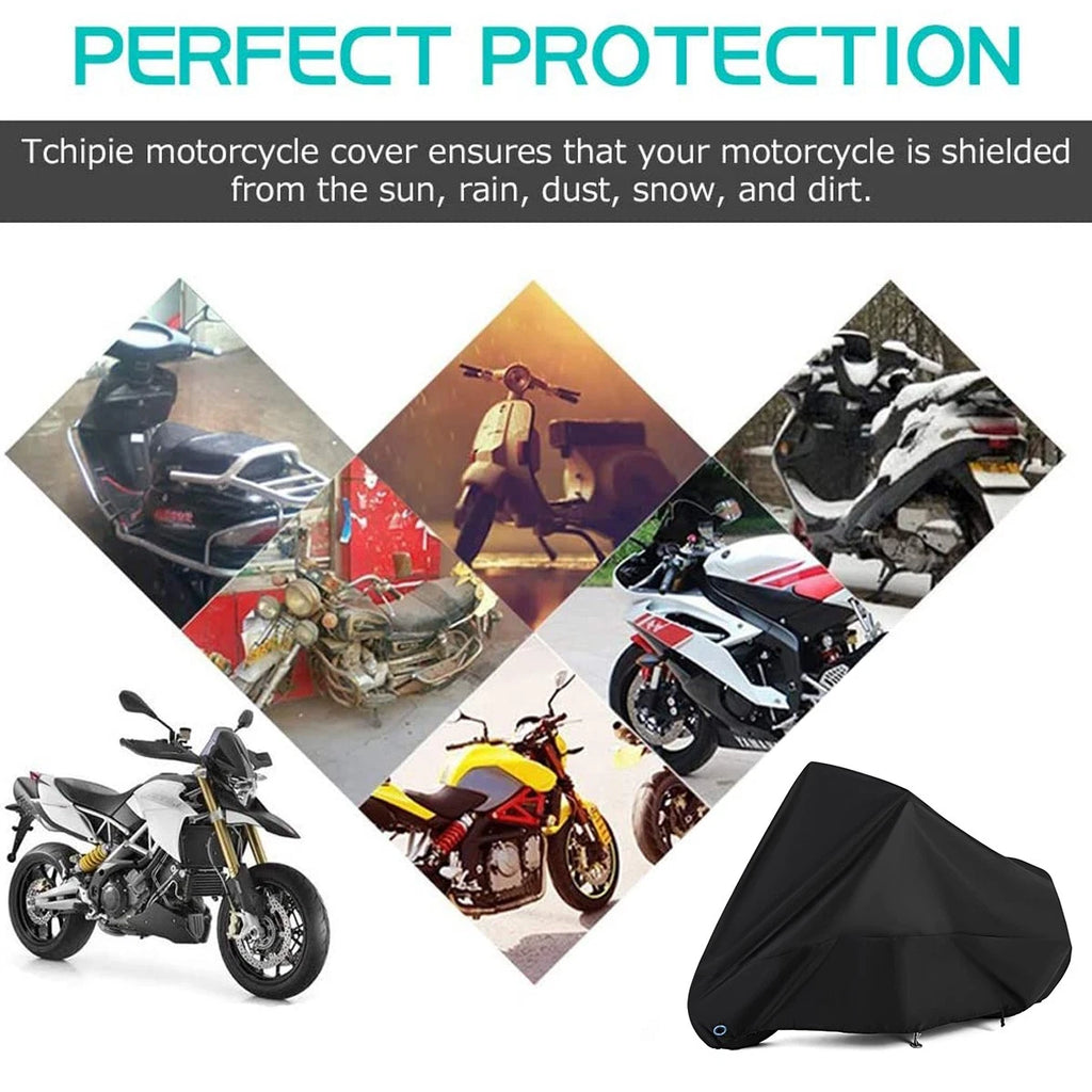Motorcycle Cover XL for Outdoor Protection (104x41x49in)