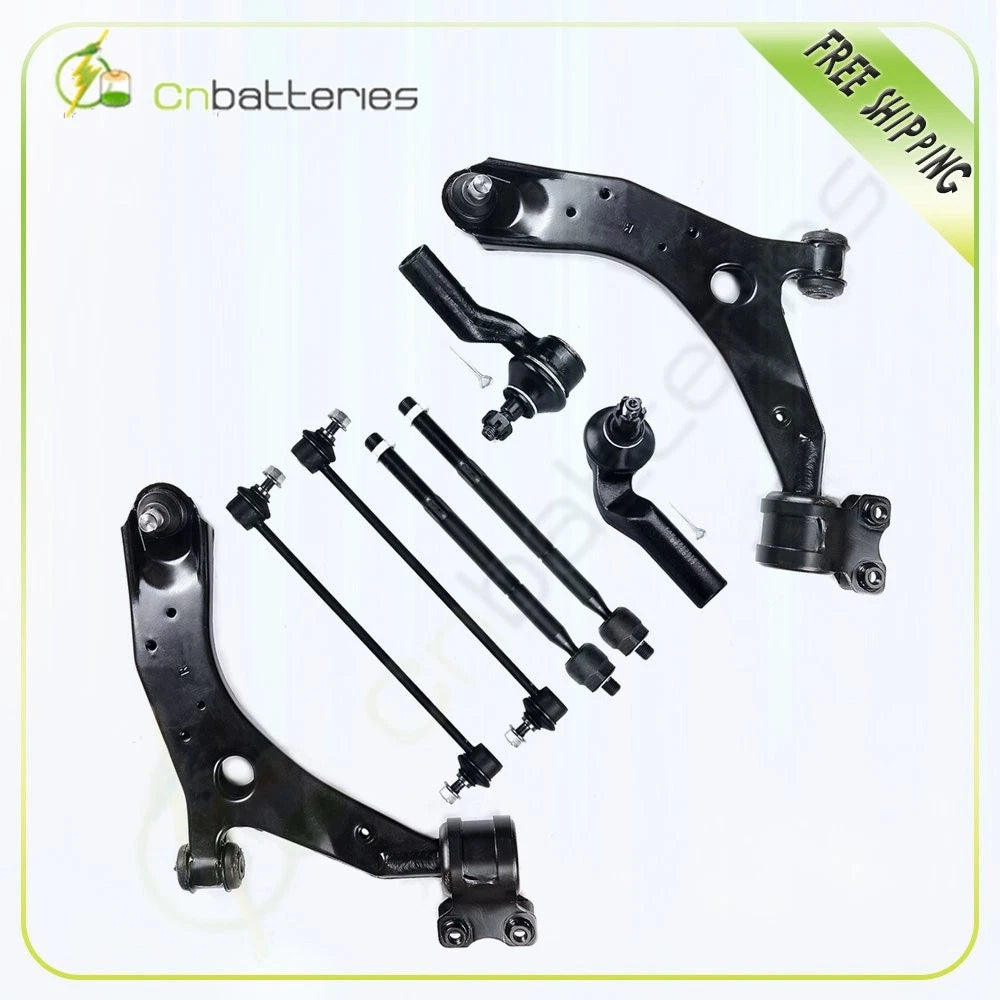 Set of 8 Front Lower Control Arms Tie Rods Sway Bars for Mazda 3 & 5 (2006–2009)