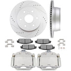 Set of 8 Rear Brake Calipers, Rotors & Pads for Cadillac Escalade (2007–2014)