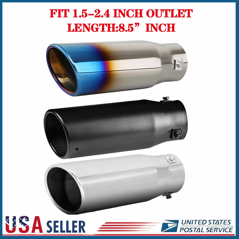 Exhaust Pipe Tip for Universal Fit (1.5-2.4" Outlet, 8.5" Length)