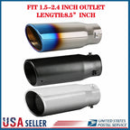 Exhaust Pipe Tip for Universal Fit (1.5-2.4" Outlet, 8.5" Length)
