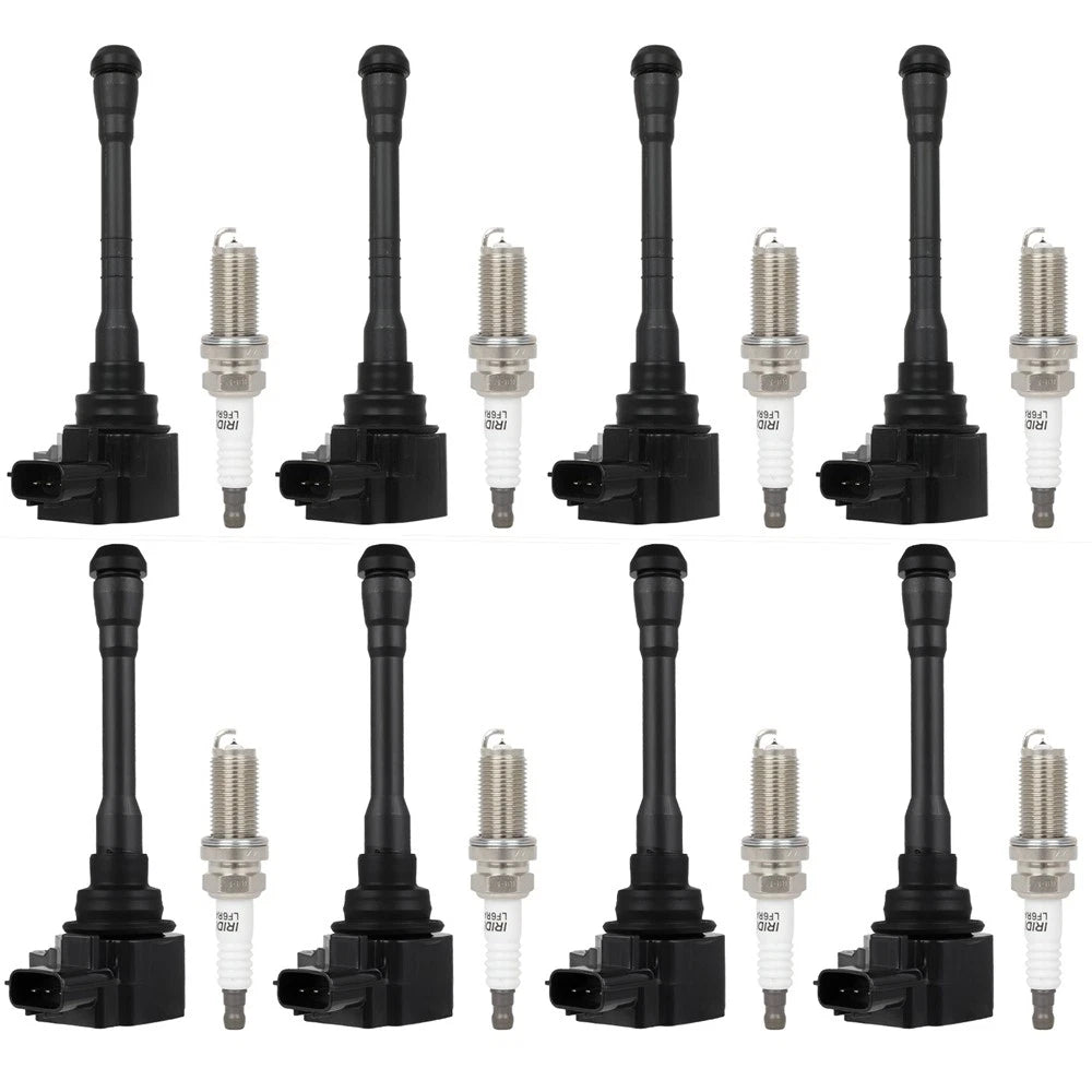 Set of 8 Ignition Coils & Spark Plugs for Nissan Titan (2017–2018)