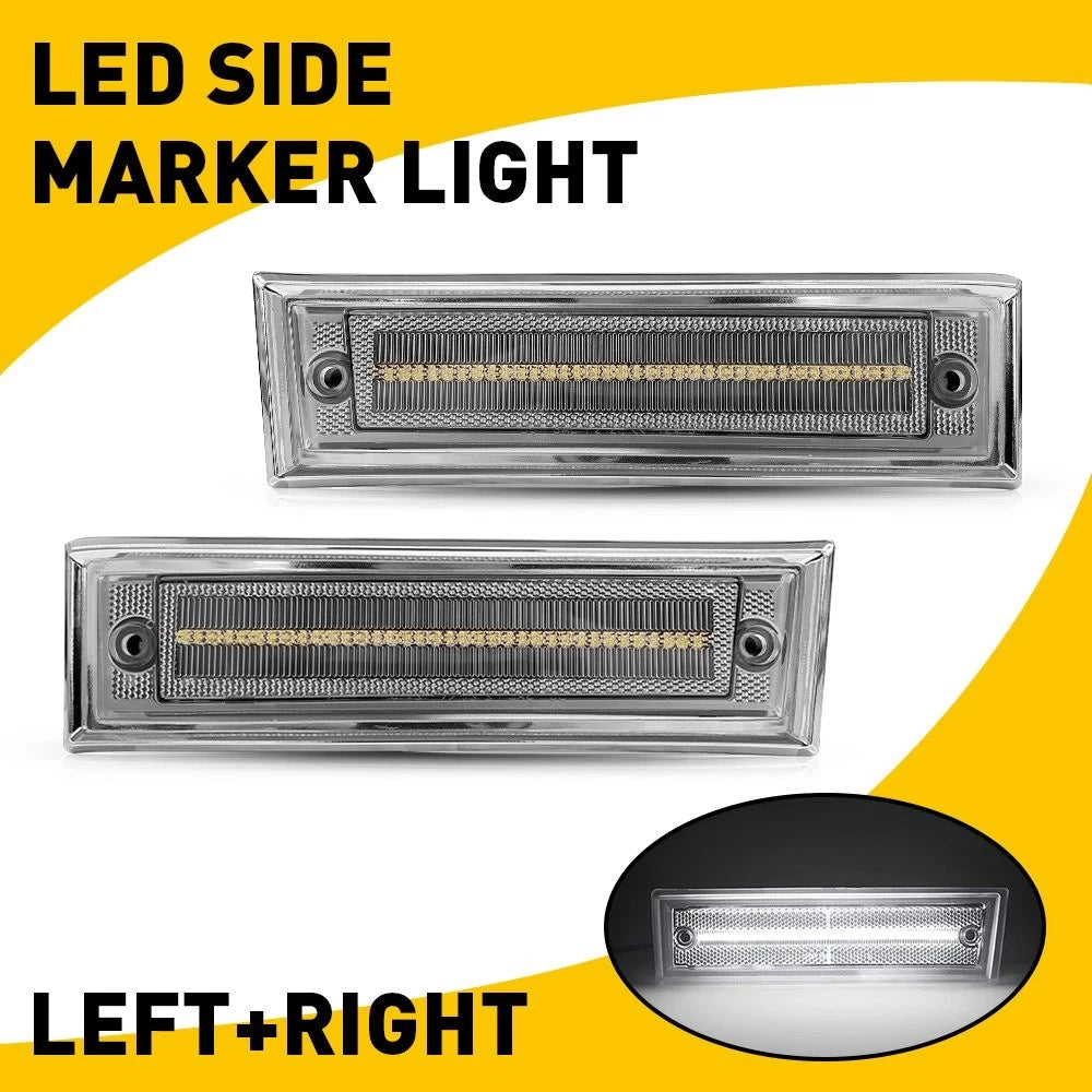 Clear Lens Front LED Side Marker Lights for Chevrolet K5 Blazer (1981–1991)
