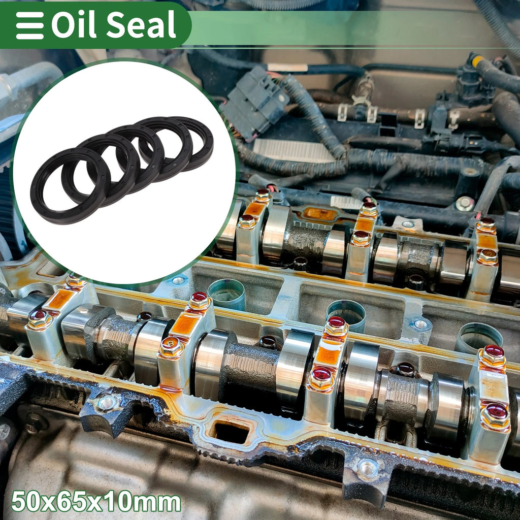 Set of 5 Oil Seals NBR Rubber 50x65x10mm for High Pressure Applications