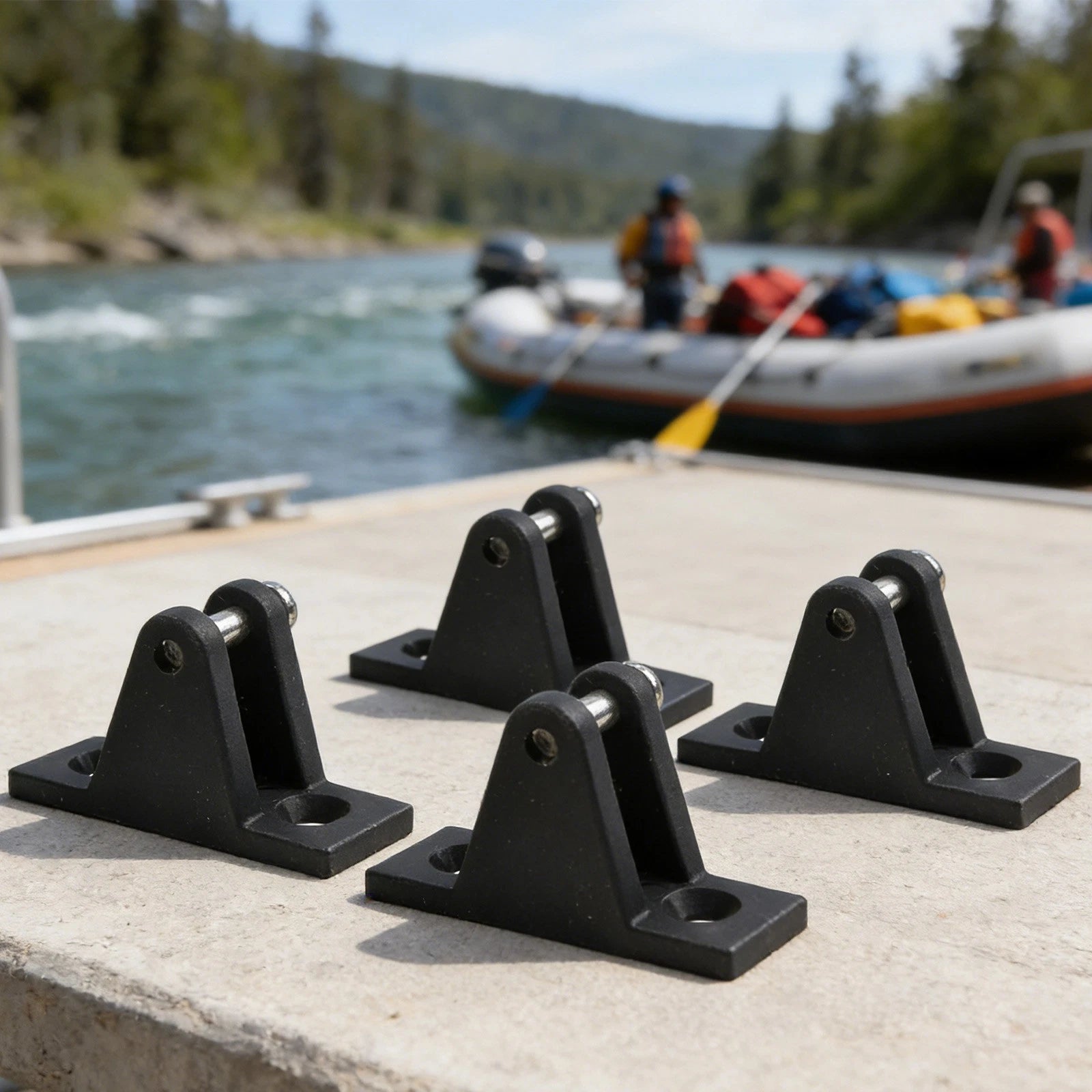 Set of 4 Nylon Plastic Hinges for Yacht Deck Covers & Bimini Tops