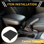 Center Console Cover for Ford F-150 (2015–2020) Microfiber Leather Black