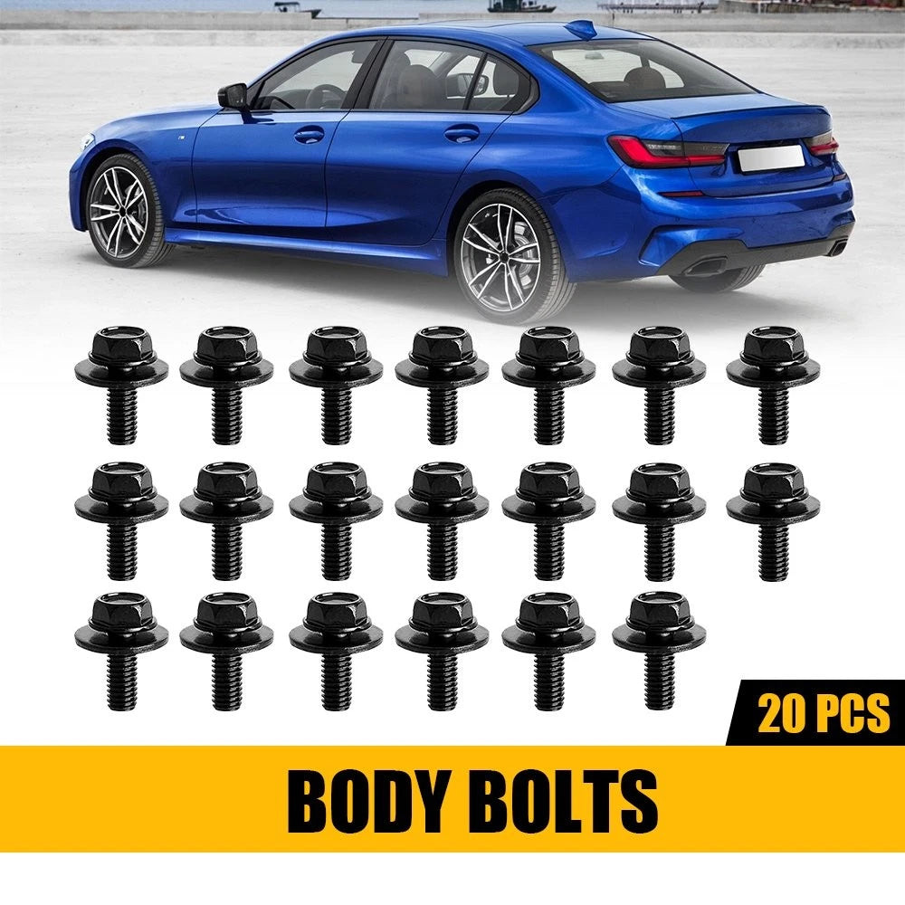 Set of 20 Car Body Bolts Screws Fastener M6-1.0x16mm for