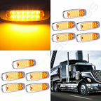 10x Amber Thin Side Marker Clearance Light LED Chrome for Freightliner (12)