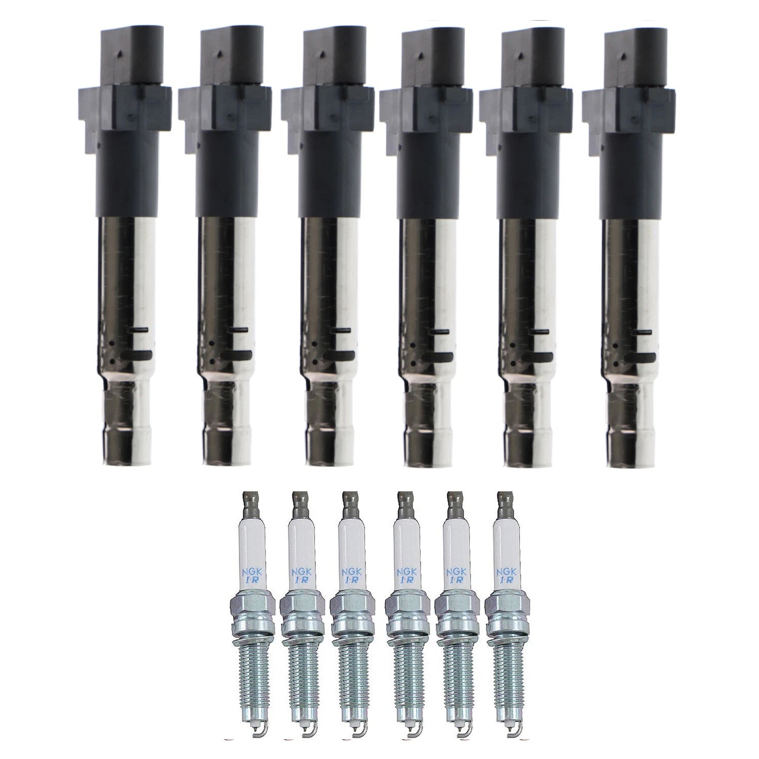 Set of 6 Ignition Coils & NGK Laser Iridium Spark Plugs for A3 Quattro Eos (2006–2013)