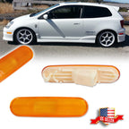 2X Amber Lens Front Bumper Side Marker Lights for Honda Civic Si (2002–2005)