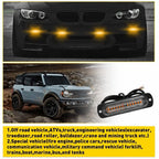 Set of 4 Amber 12 LED Strobe Beacon Light Bar for Universal Vehicles