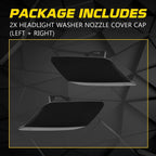 Left + Right Headlight Washer Cover Cap Black for BMW 335i 328i (2011–2013)