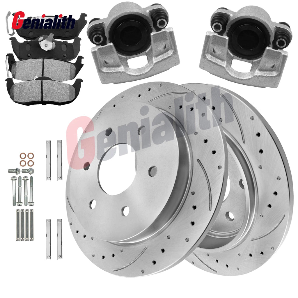 Rear Drilled Rotors & Ceramic Pads for Nissan Titan Armada (2004–2023)