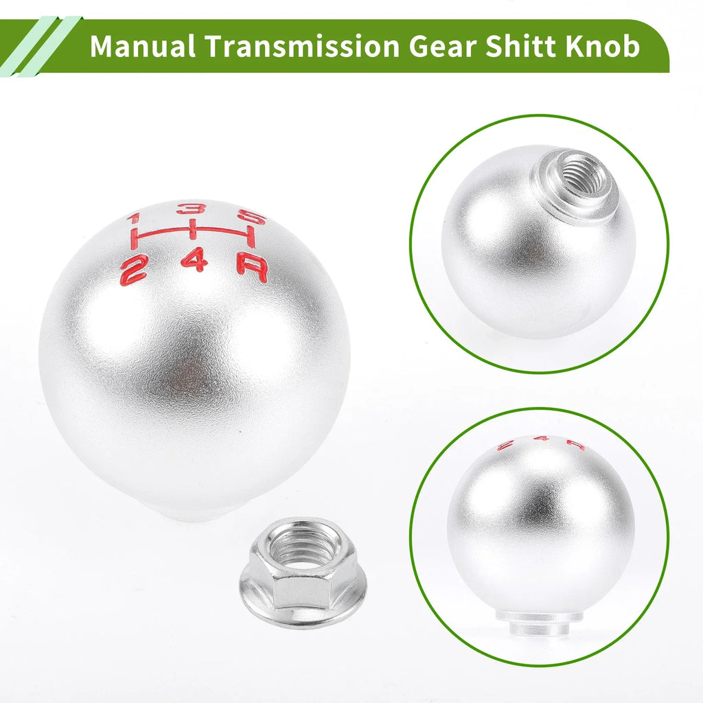 5 Speed Gear Shift Knob for Honda Accord (1990-1997) - Aluminum Alloy Silver Tone