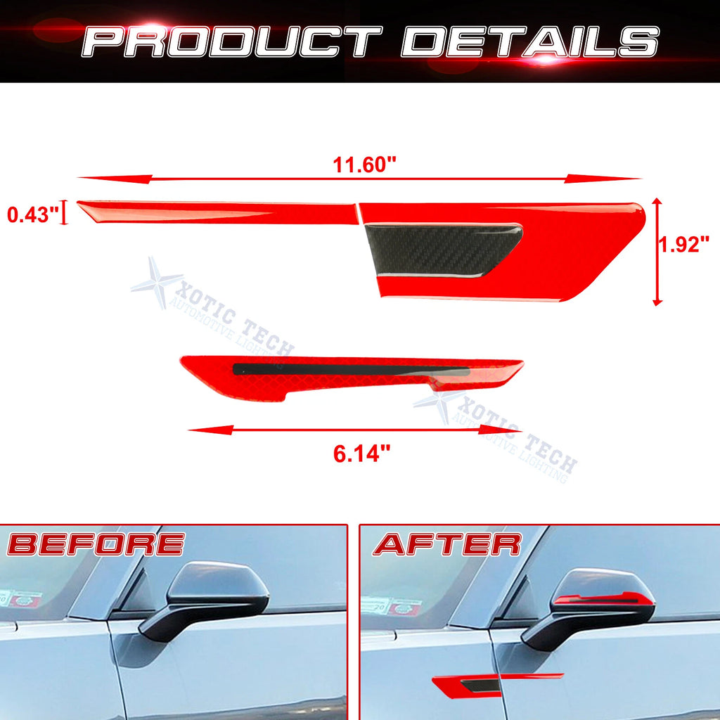 Red Reflective Rearview Mirror and Door Night Warning Stickers for Cars (-)
