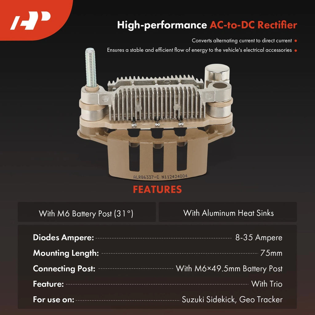 Alternator Rectifier Diode for Chevrolet GMC Suzuki Geo Pontiac