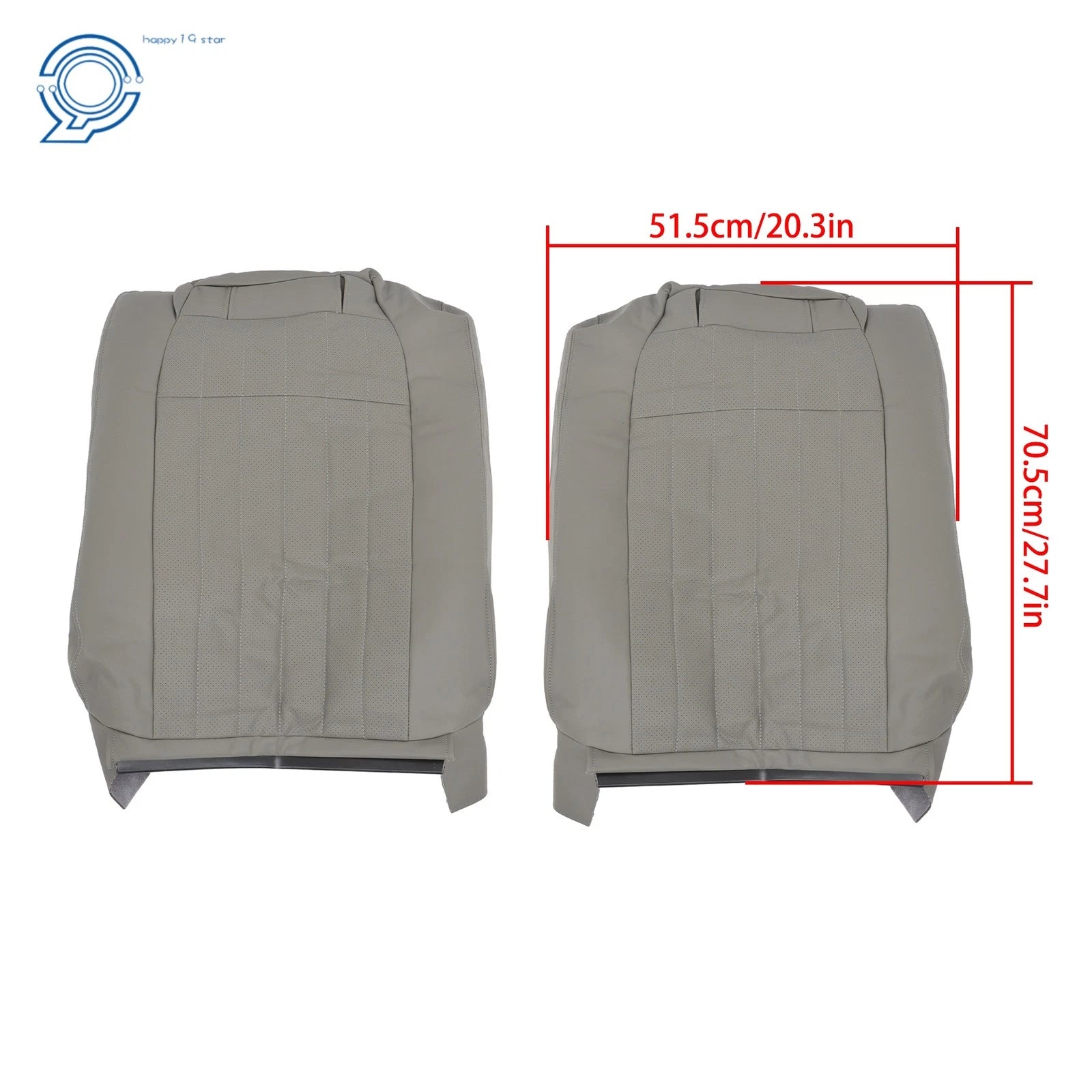 Set of 2 Front Seat Covers for Chevy Impala (1994–1996) Gray Leather Perforation