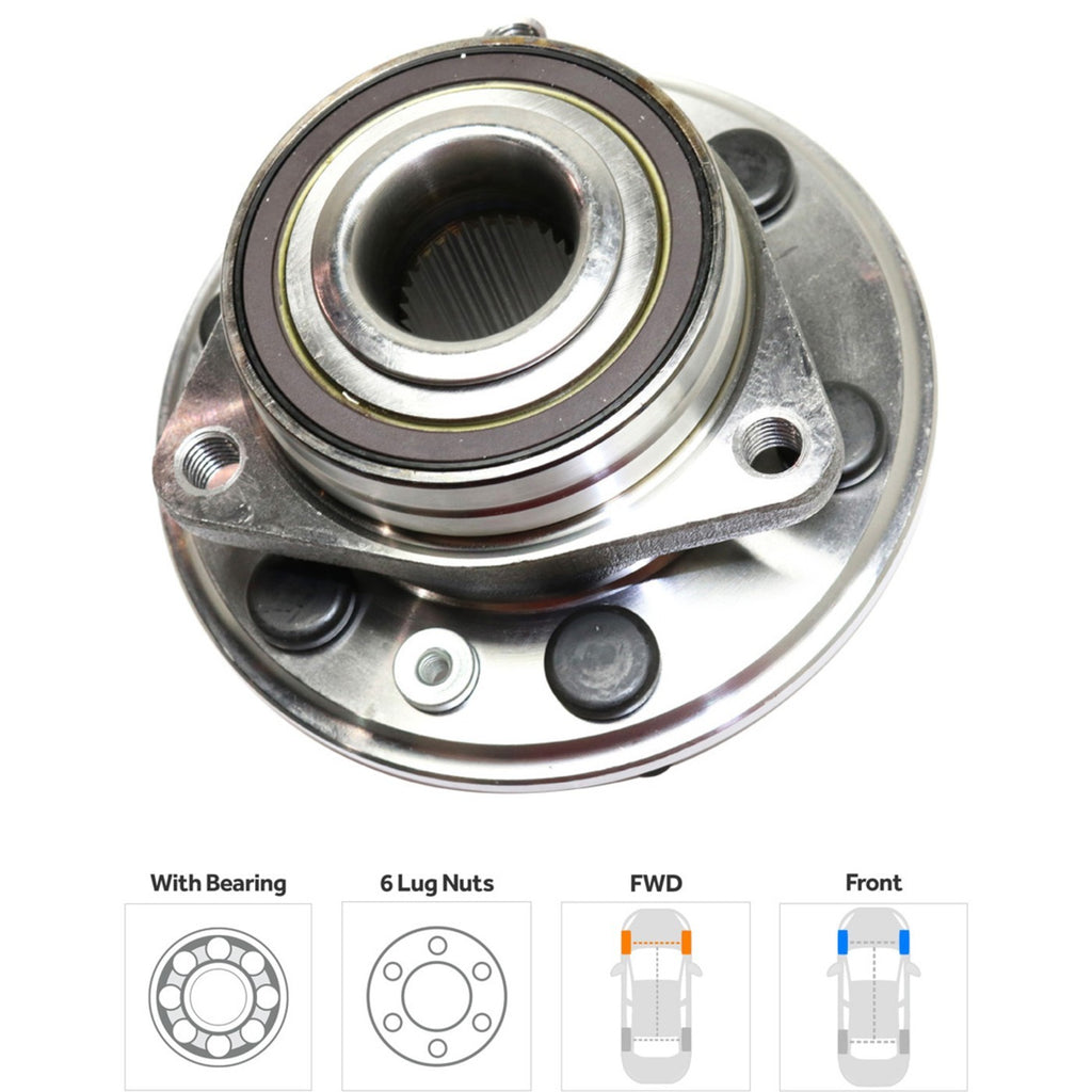 Wheel Hubs for Cadillac SRX (2010–2016) Front & Rear with Bearing AWD