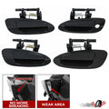 Set of 4 Door Handles for Nissan Altima (2002–2006) Smooth Black Exterior