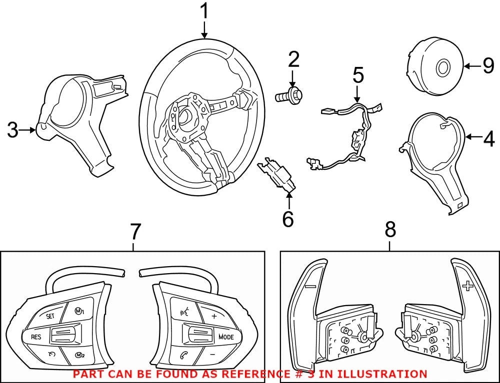 Genuine OEM Steering Wheel Back Cover 32307848268 for BMW 428i (2014)