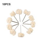 Set of 10 Polishing Wool Felt Wheels for Drill Grinder (3mm Shank)