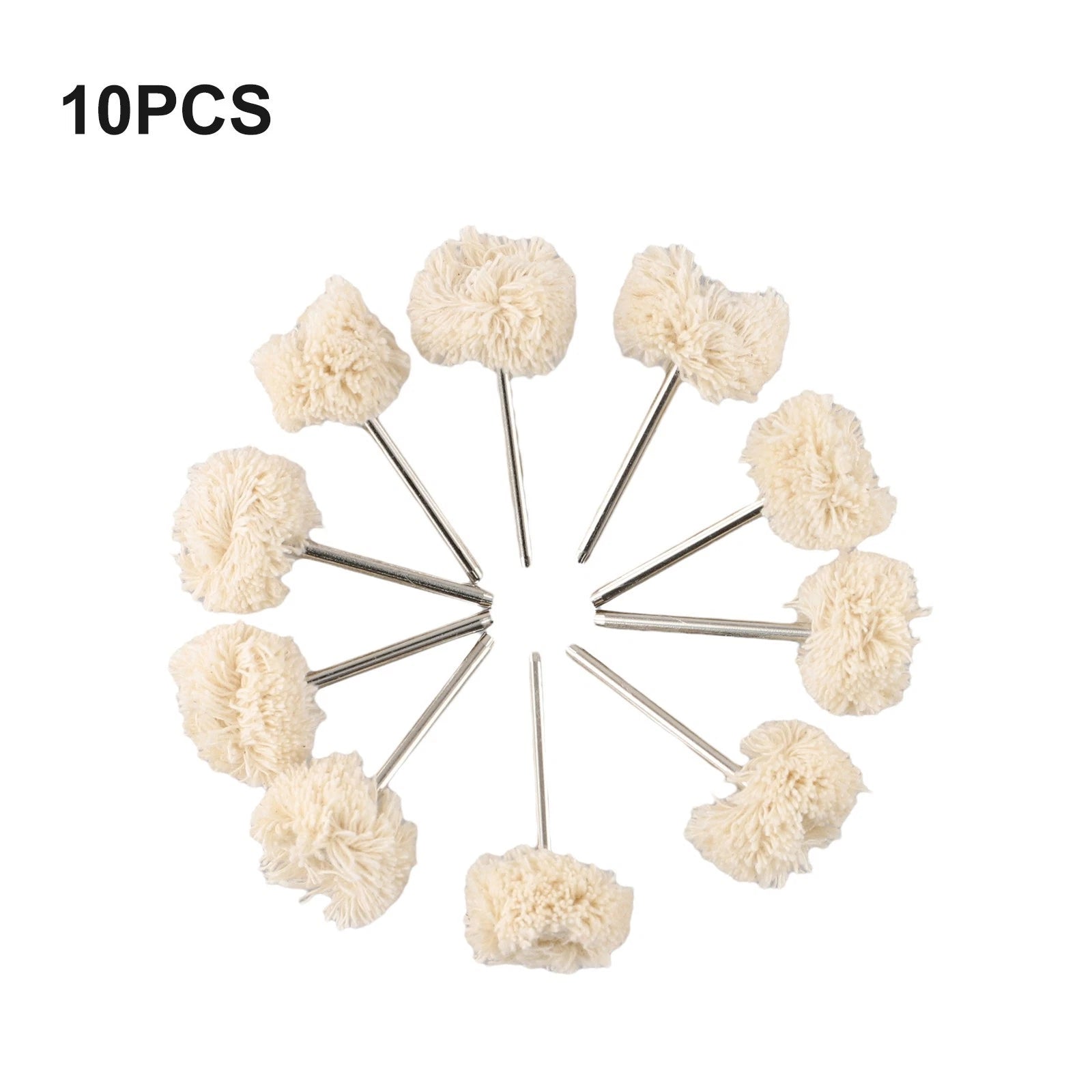Set of 10 Polishing Wool Felt Wheels for Drill Grinder (3mm Shank)