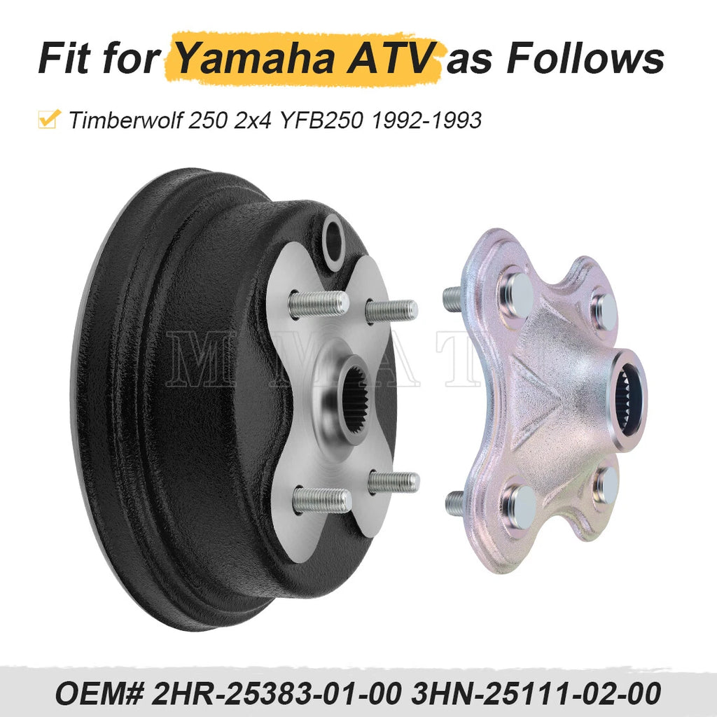 Rear Wheel Hub & Brake Drum for Yamaha (2HR-25383-01-00, 3HN-25111-02-00)