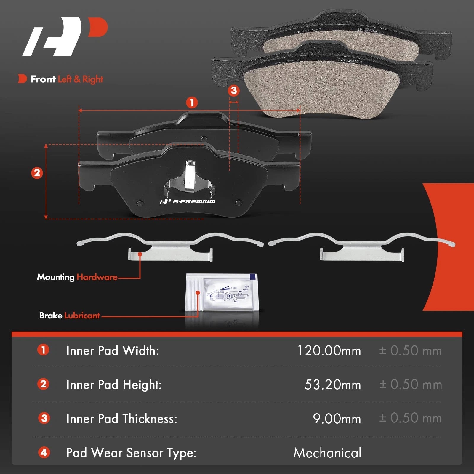 Set of 4 Front Ceramic Brake Pads for Ford Escape (2011-2012)