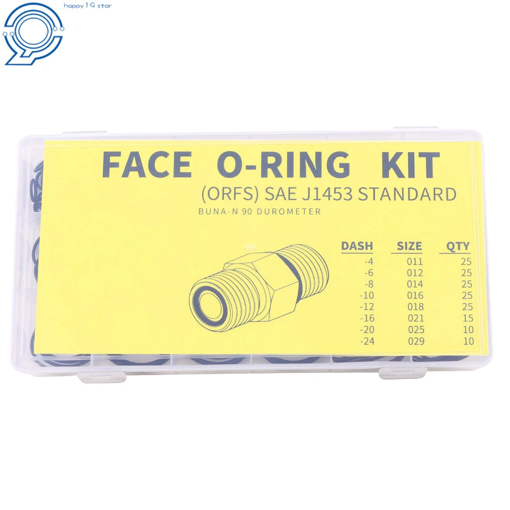 Hydraulic O-Ring Kit for FACE ORFS Fittings (155 Pieces, 8 Sizes)
