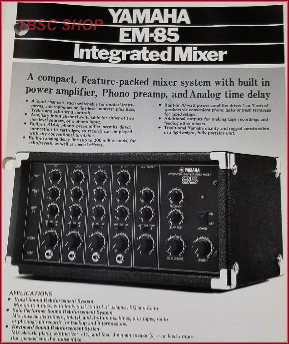 Yamaha EM-85 Integrated Mixer Sales Brochure