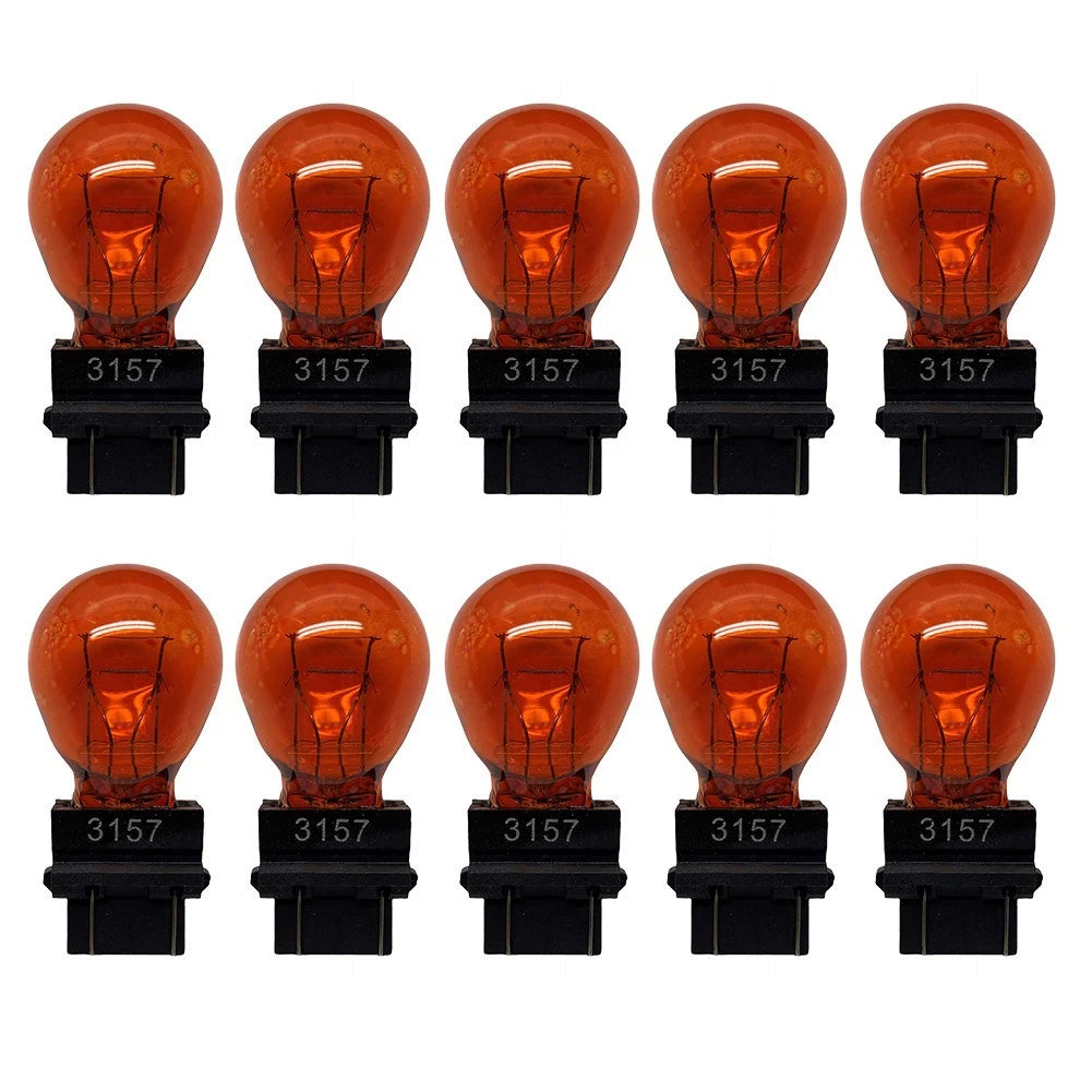 10X 3157 Clear/Amber Tail Signal Brake Light Bulbs for