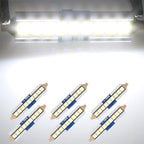 6x 41mm Blue LED Festoon Bulbs 3030-9-SMD for Car Interior Replacement