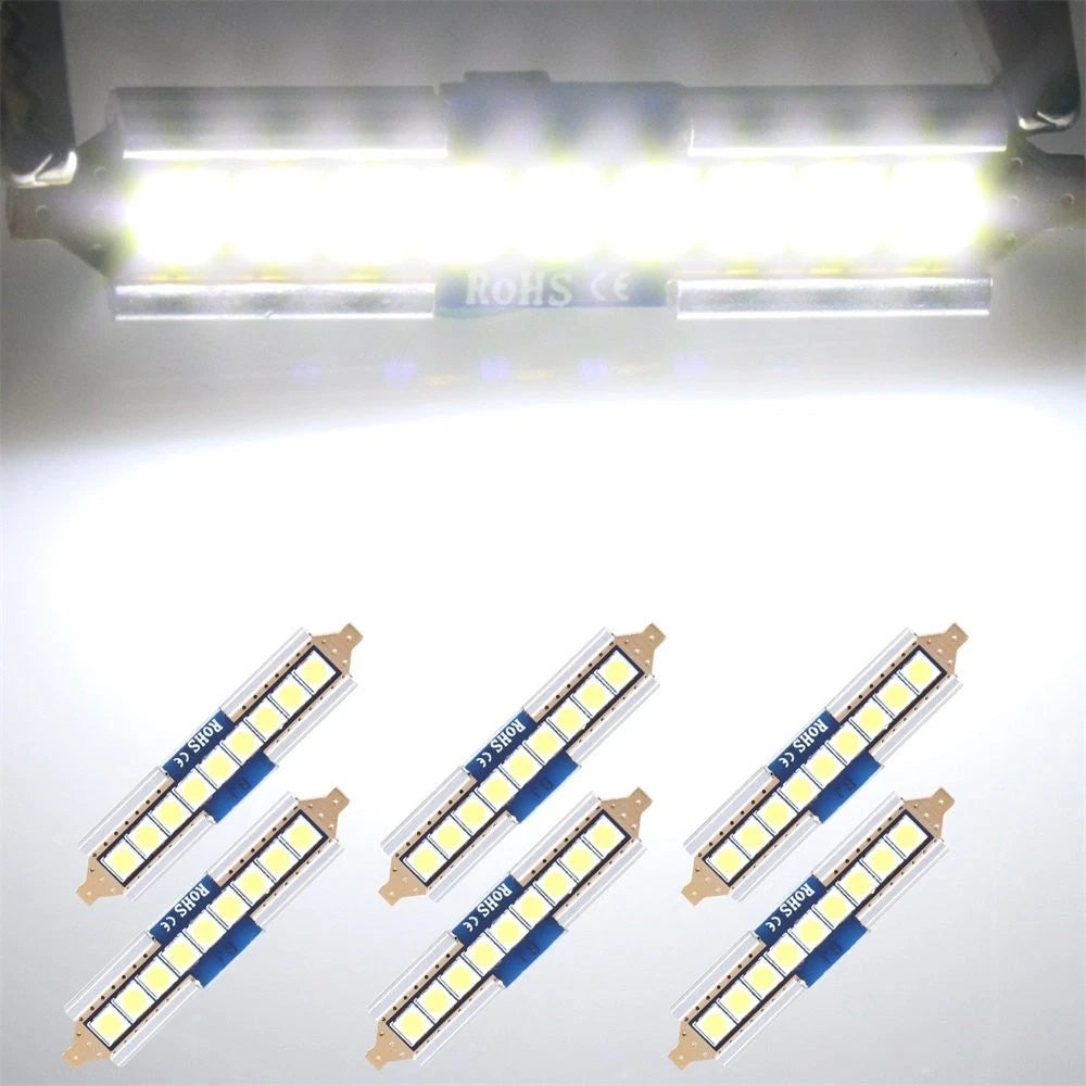 6x 41mm Blue LED Festoon Bulbs 3030-9-SMD for Car Interior Replacement