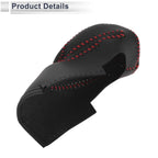 Gear Shift Knob Cover for Honda Accord (2013–2017) Black Red Faux Leather