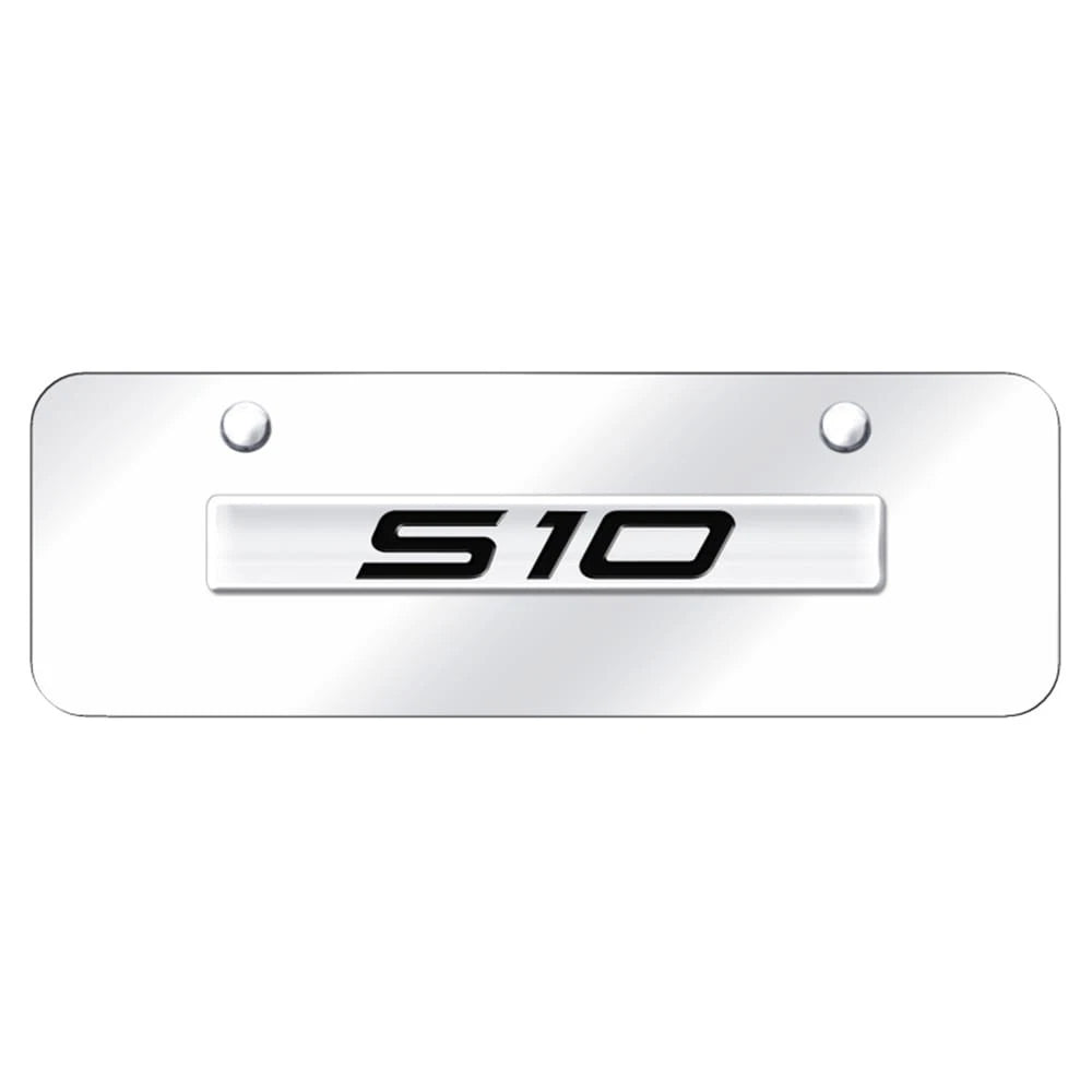 Chrome Name on Chrome Mini License Plate -Officially Licensed for Chevrolet S-10