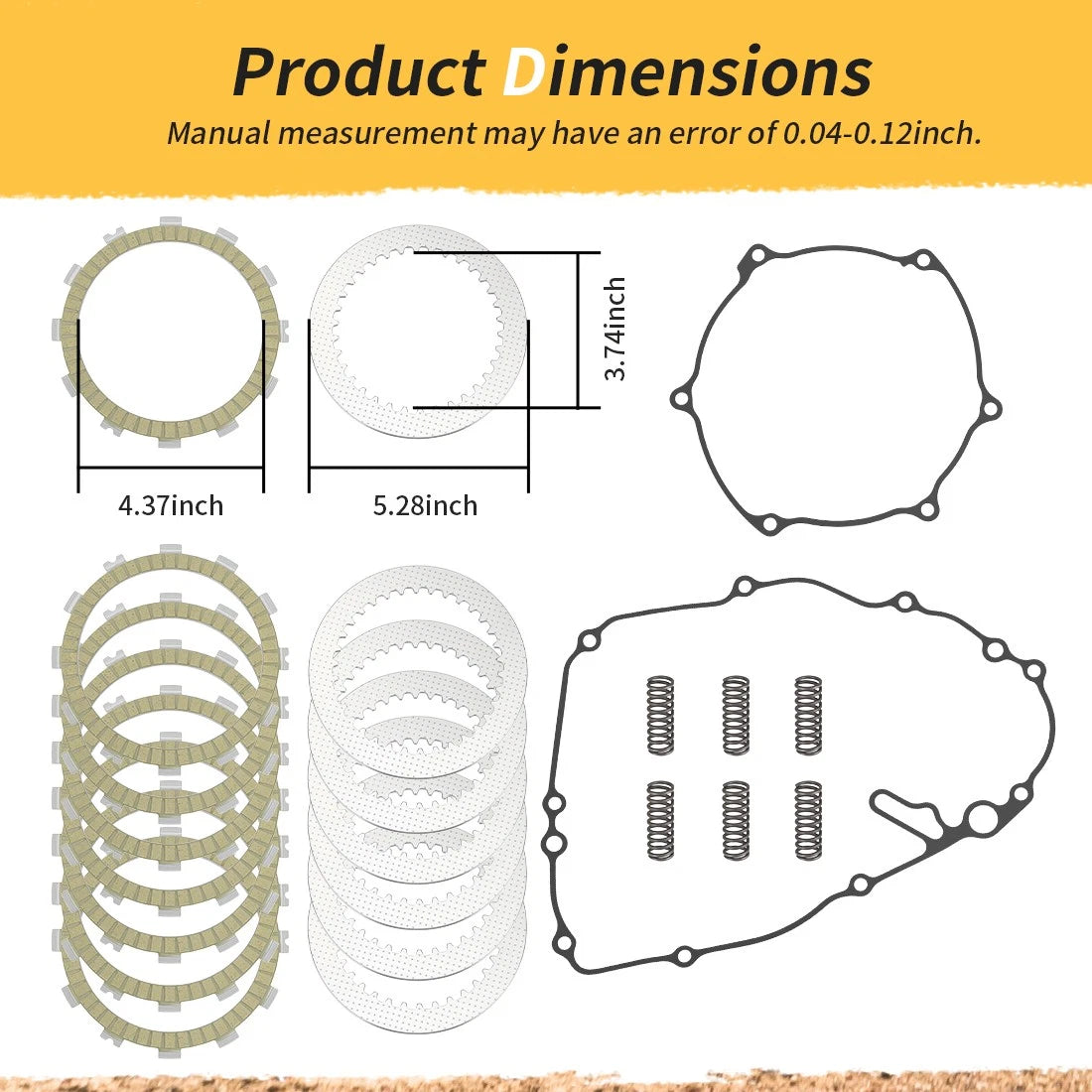 Clutch Friction Plates & Steel Plates Gasket Kit for Yamaha YZ250F (2019–2024)