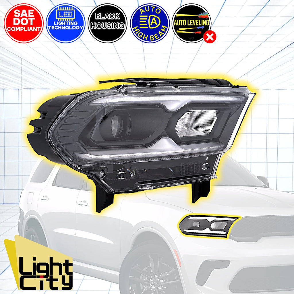 LED Auto Hi-Beam Headlight for Dodge Durango (2021–2024) RH Black