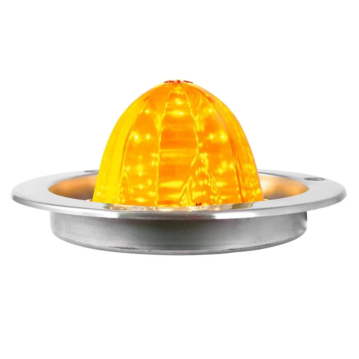 Watermelon LED Amber Lens Flange Bezel Mount for Classic Vehicles (1950–2000)