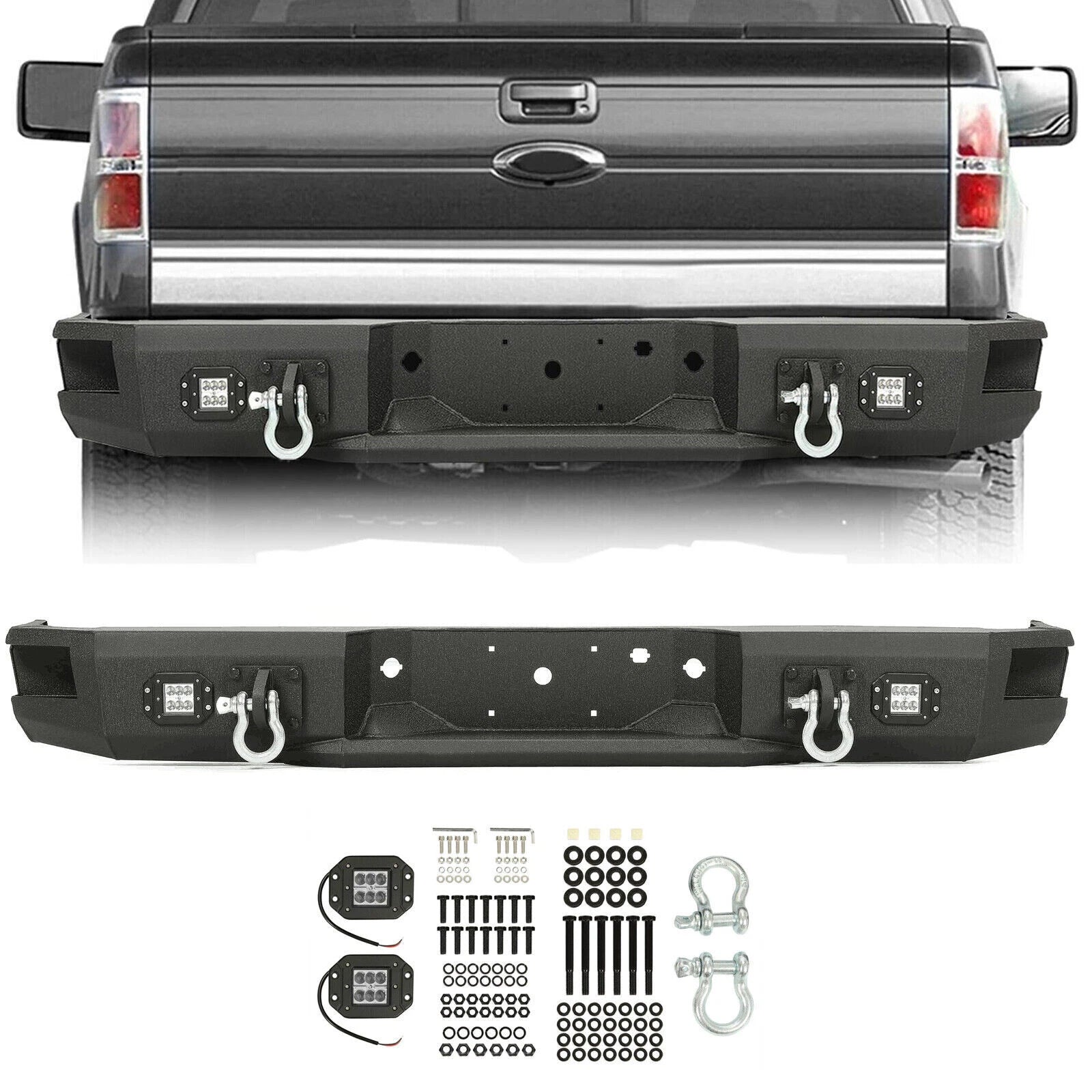 Rear Bumper with LED Lights for Ford F150 (2009–2014)
