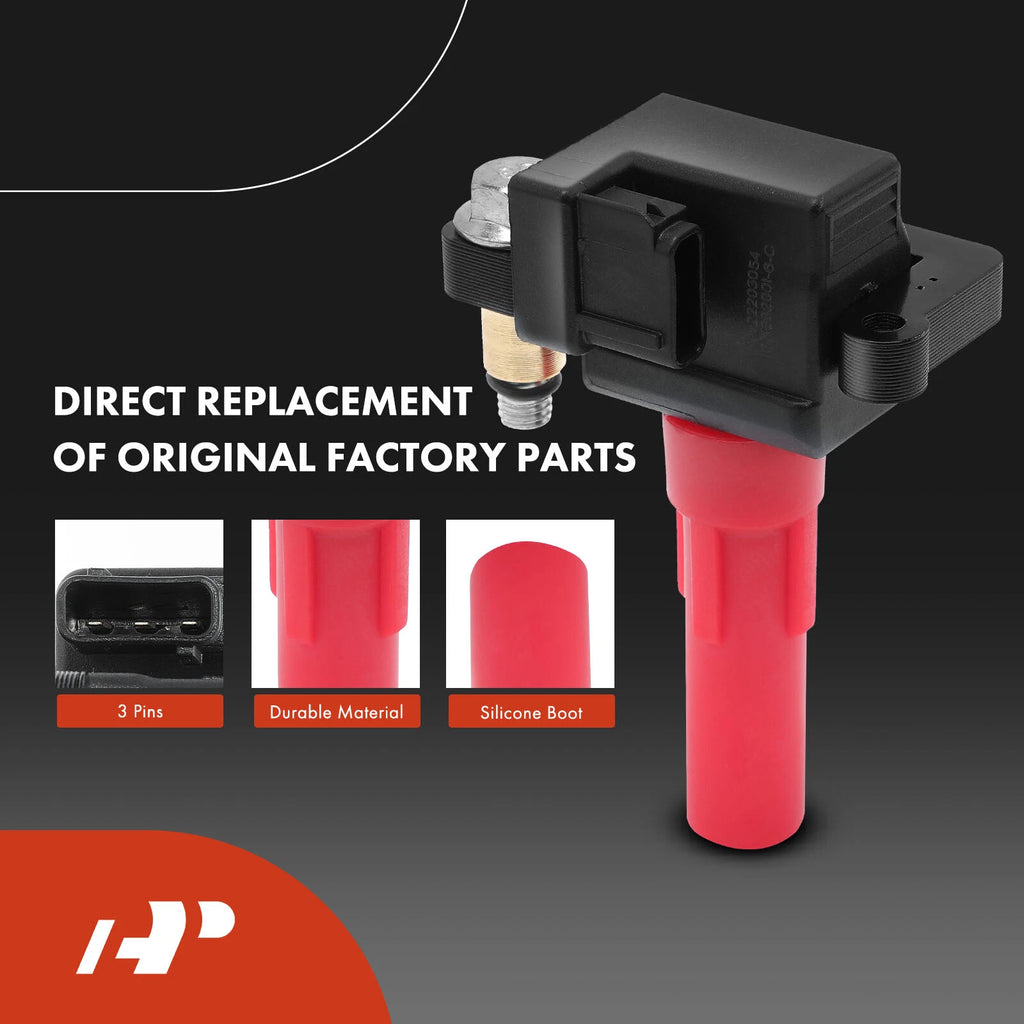 Set of 6 Red Ignition Coils & Iridium Spark Plugs for Subaru Outback (2010–2019)