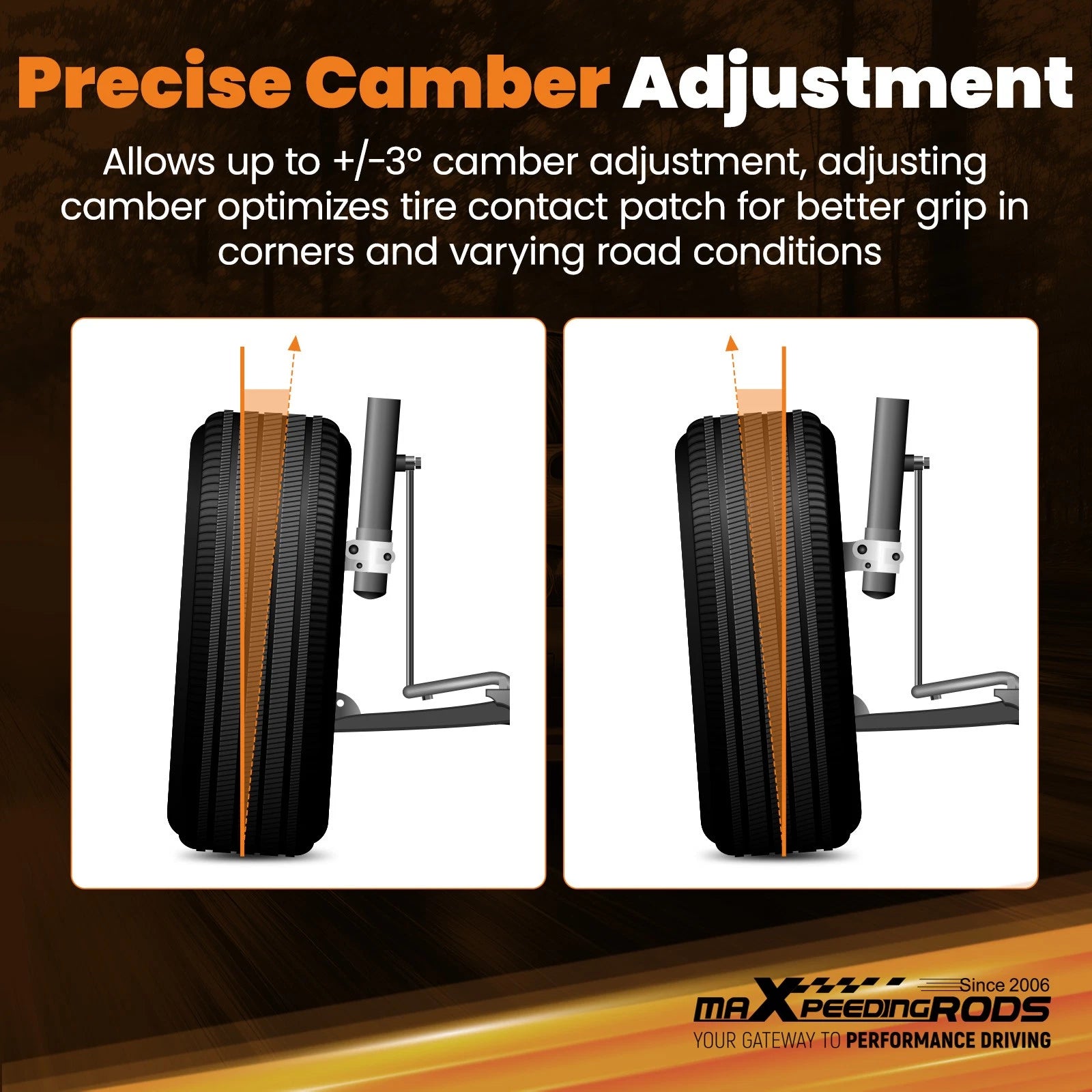 Camber Plates x2 for Ford Mustang (1979–1989) Front Shock Absorber Mount