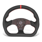 320mm Flat Dish Steering Wheel for NRG 3-Spoke (Flat Bottom, Red Stripe)