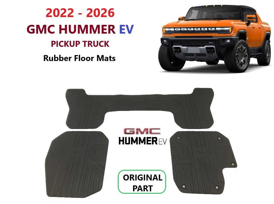 Rubber Floor Mats for GMC Hummer EV Pickup (2022–2026)
