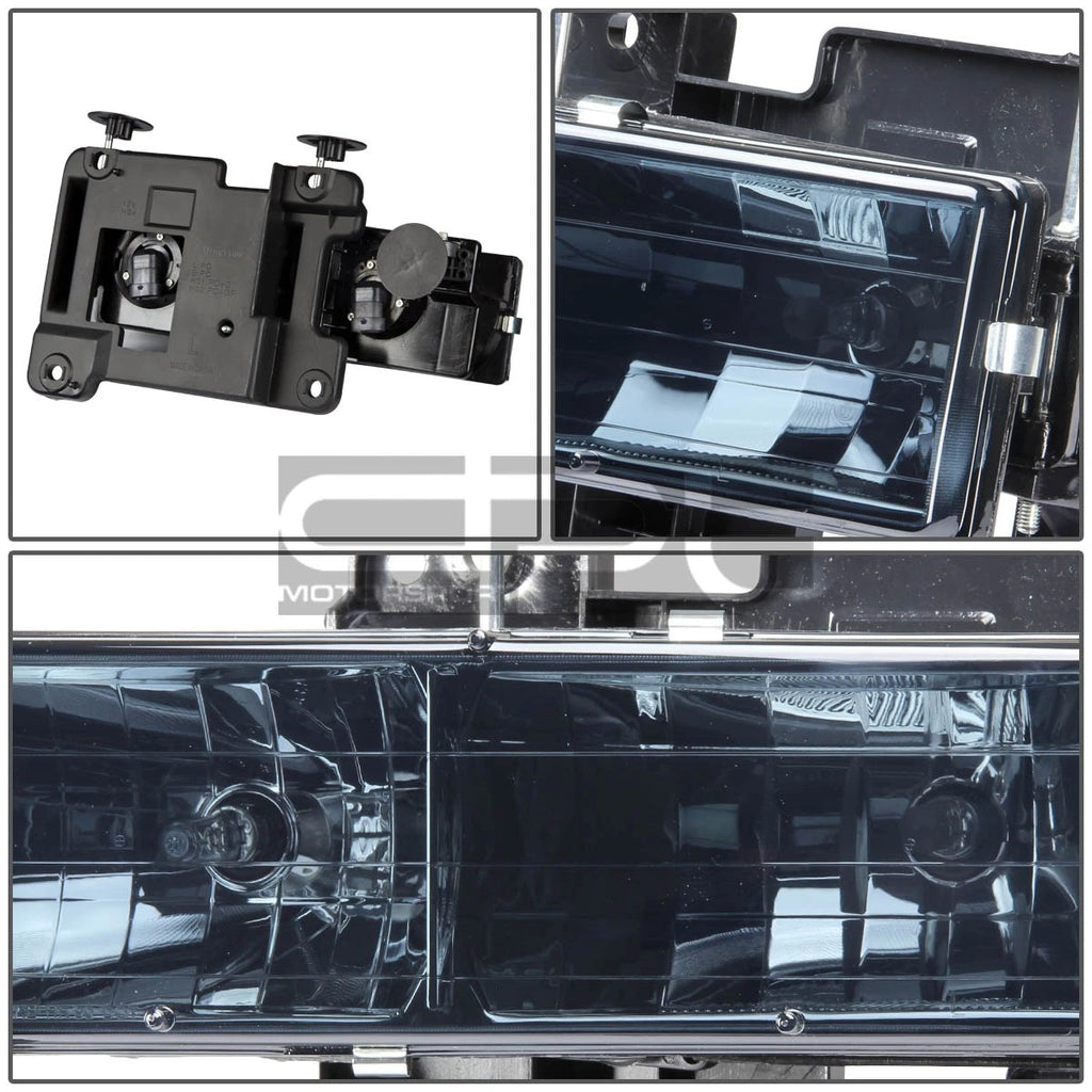 Smoke Tint Headlamps + Light Bulbs for GMC C/K K1500/K2500/K3500 (1988–1998)