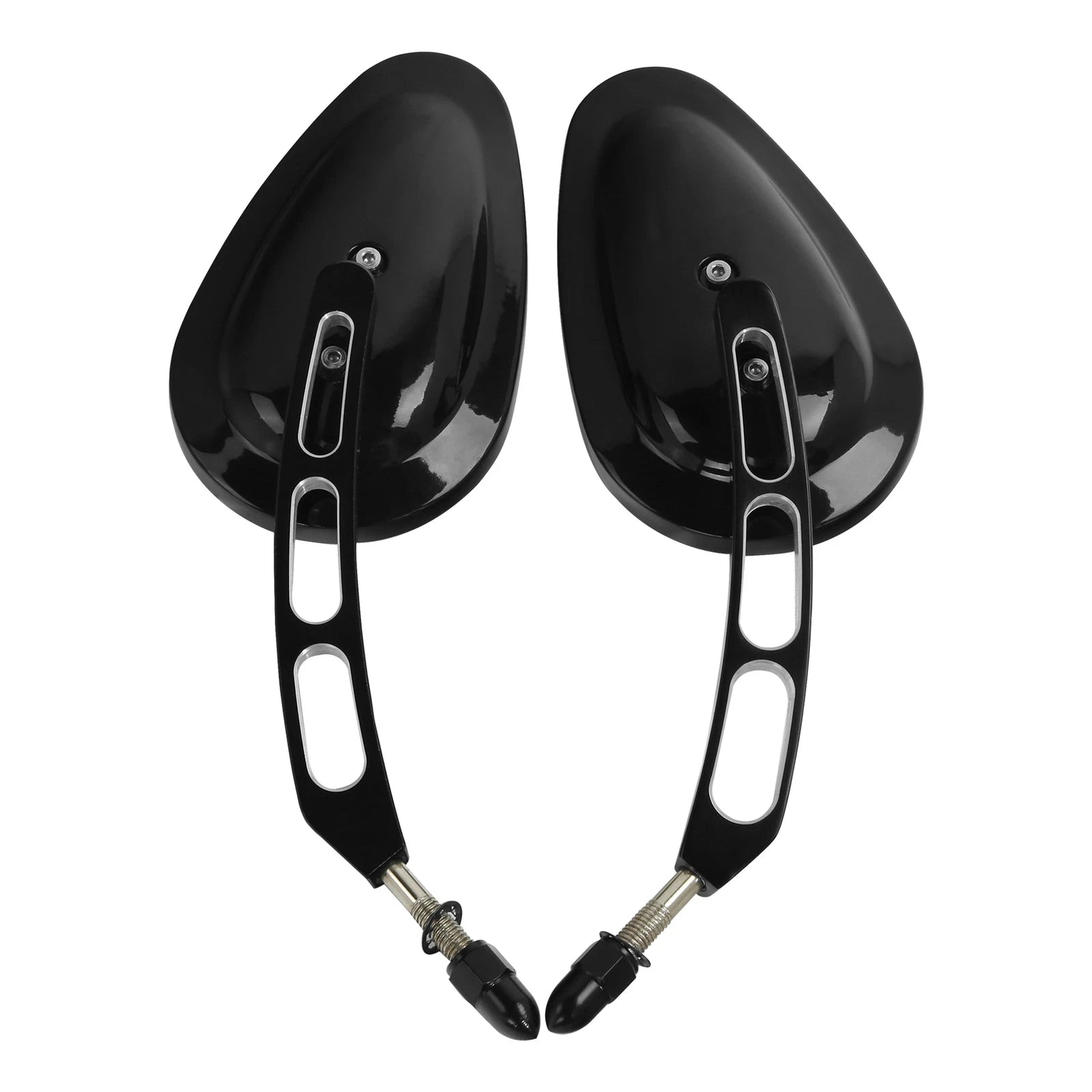 Black 8mm Rear View Mirrors for Harley Sportster XL 883 1200 (2004–2023)