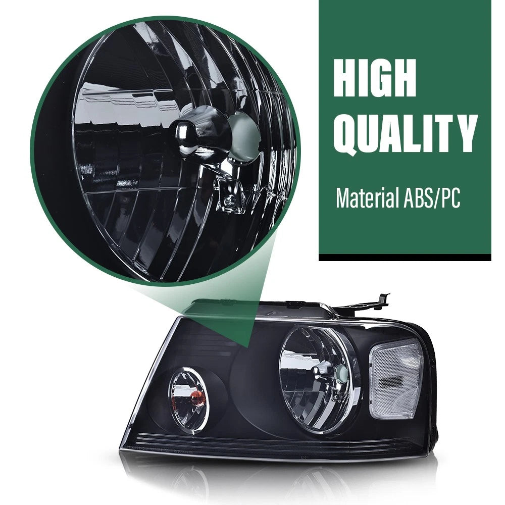 Smoked Headlight and Clear Side Corner Lamps for Ford F150 (2004–2008)