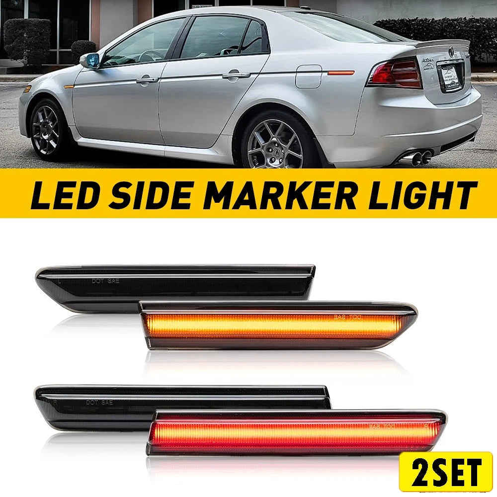 4X LED Front Rear Bumper Side Marker Indicator Lights for Acura TL (2004–2008)
