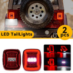 2X Red LED Tail Lights for Jeep Wrangler (1997–2006)